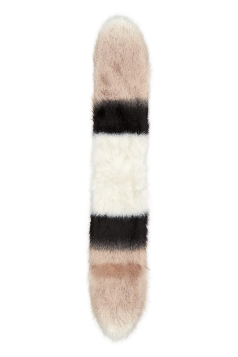 Faux Fur Scarf, Alternate, color, IVORY COMBO