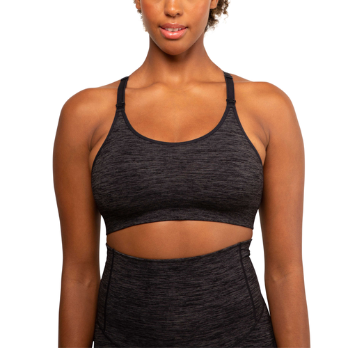 Modern Eternity Maternity Layla Yoga Racer Back Nursing Bra In Gray