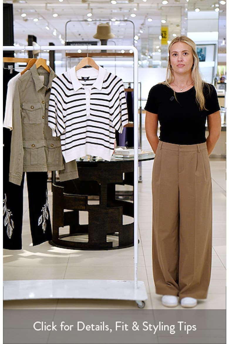Birch Stripe Short Puff Sleeve Polo Sweater video