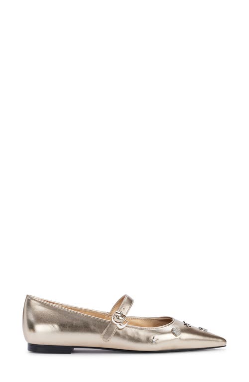 Karl Lagerfeld Paris Veyda Pointed Toe Mary Jane Flat In Gold