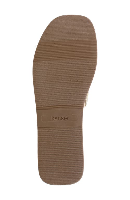 Kensie Carla Faux Raffia Platform Slide Sandal In Natural Raffia