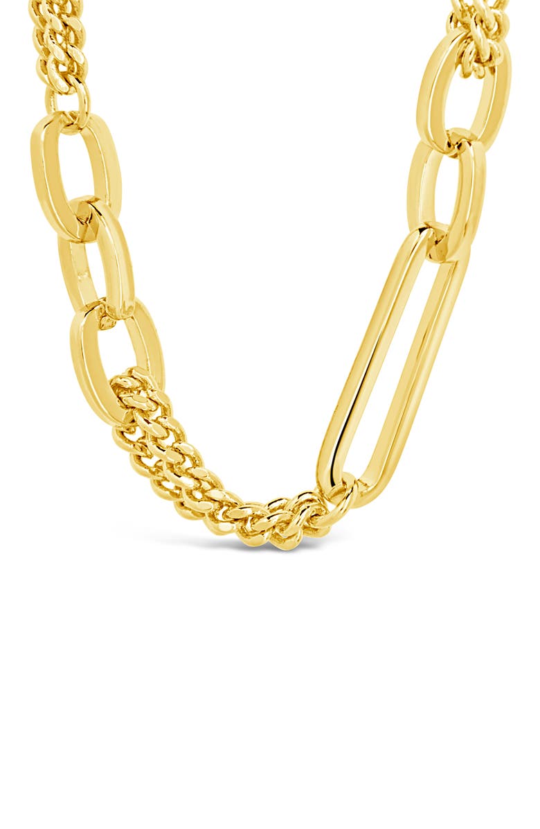 Sterling Forever Rowena Chain Link Necklace, Alternate, color, Gold