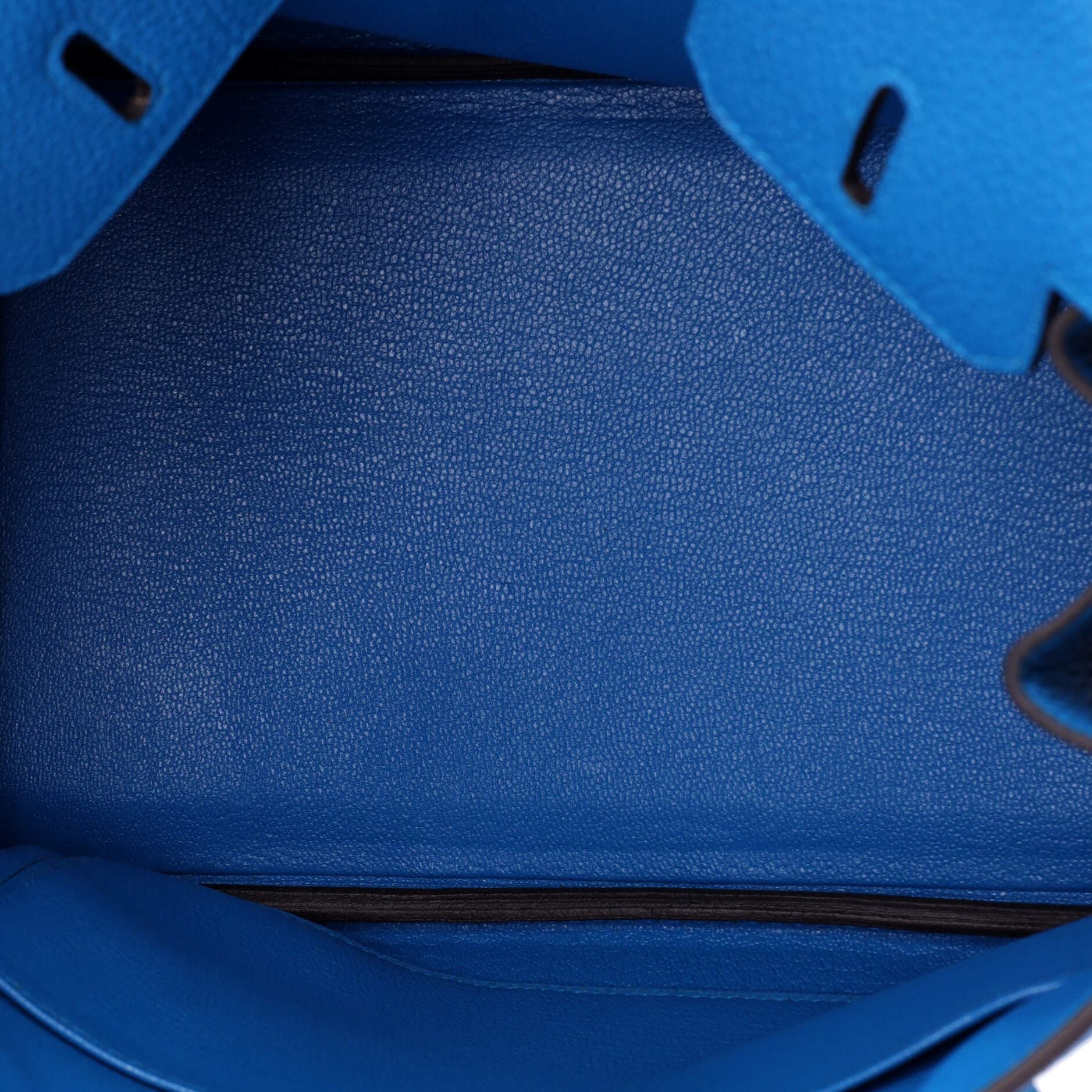 Pre-Owned Hermes Birkin Handbag Blue Togo with Palladium Hardware 25, Alternate, color, Bleu Zanzibar