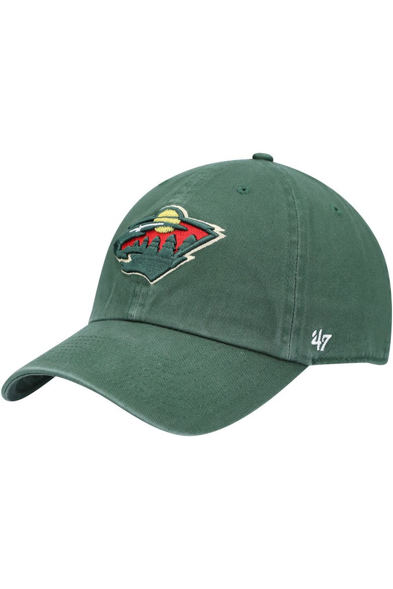 Men's '47 Green Minnesota Wild Team Clean Up Adjustable Hat, Main, color, Green