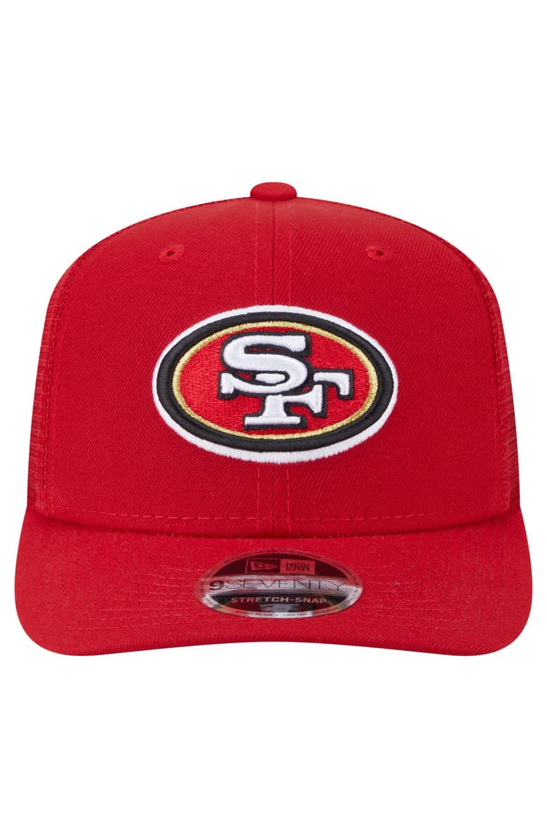 New Era Men's New Era Scarlet San Francisco 49ers Main Trucker 9SEVENTY Stretch-Snap Hat, Alternate, color, Scarlet