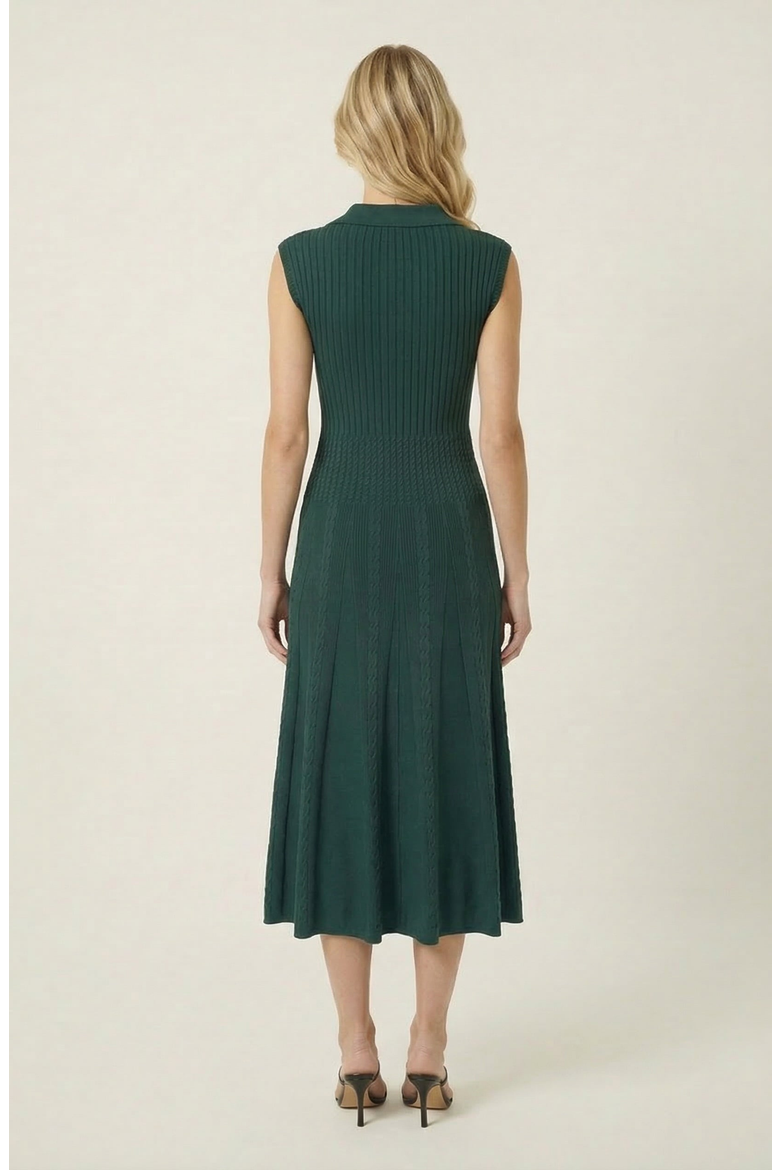 Sleeveless Knit Midi Dress, Alternate, color, Dark Emerald Green