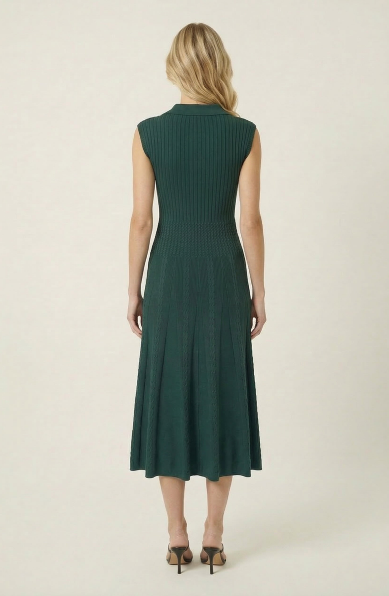 Modenaire Sleeveless Knit Midi Dress, Alternate, color, Dark Emerald Green
