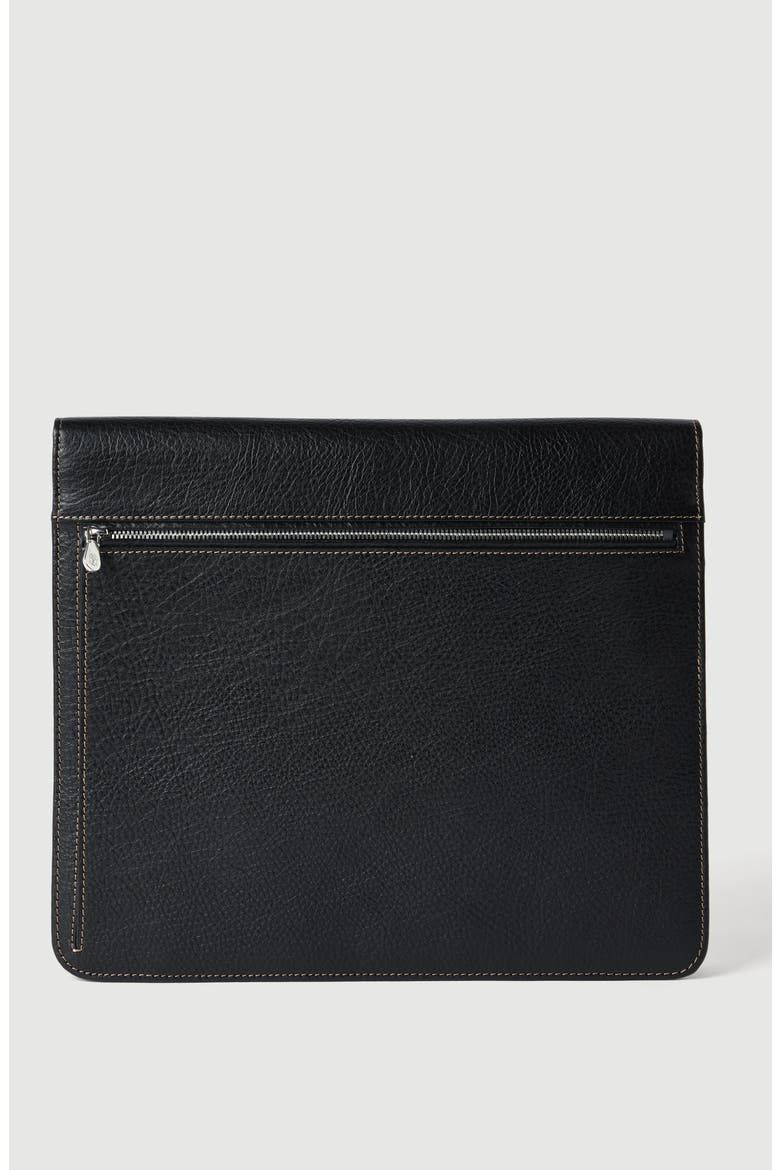 Grained calfskin document holder, Alternate, color, Black