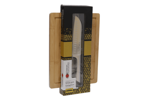 Cuisine::pro Damashiro 6.5" Santoku & 10"x13.5" Board Set In Multi