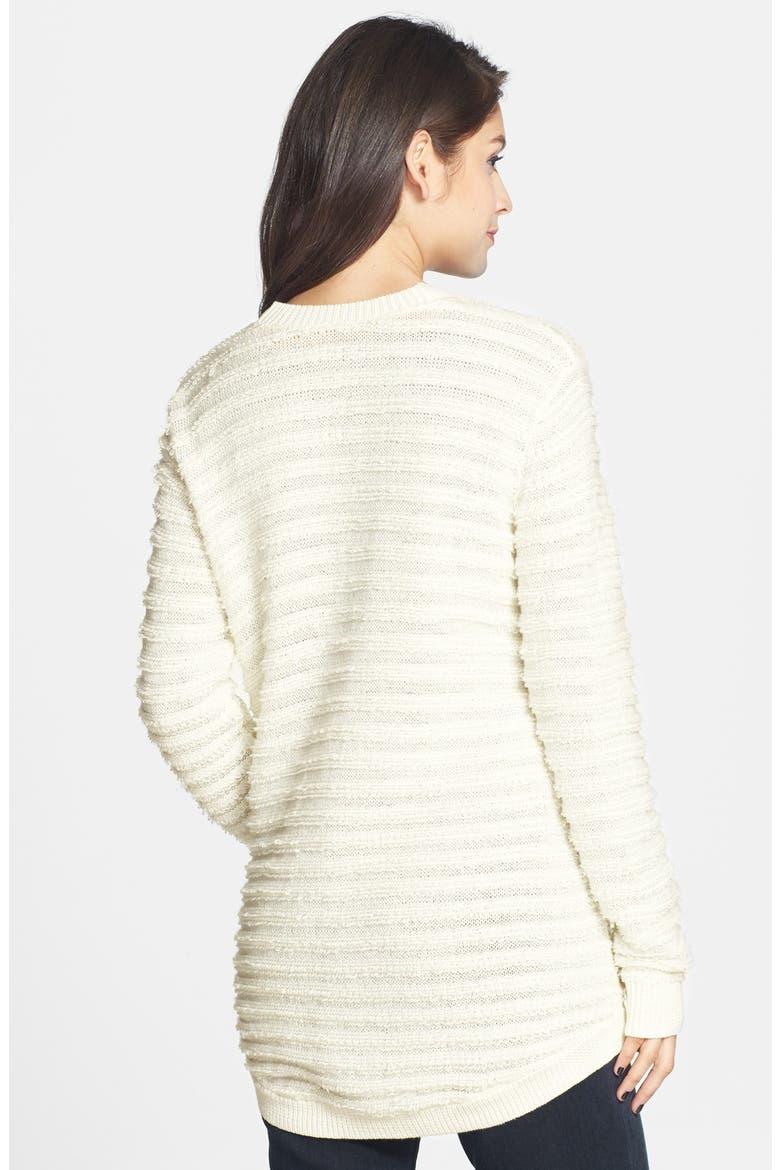 Stripe Knit Open Cardigan, Alternate, color, CREAM EGRET