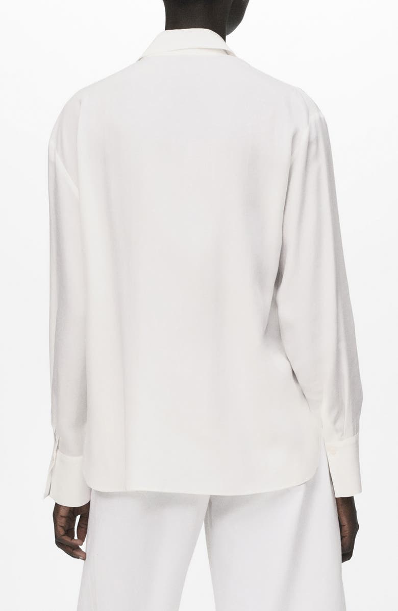 MANGO Relaxed Fit Button-Up Shirt, Alternate, color, Off White