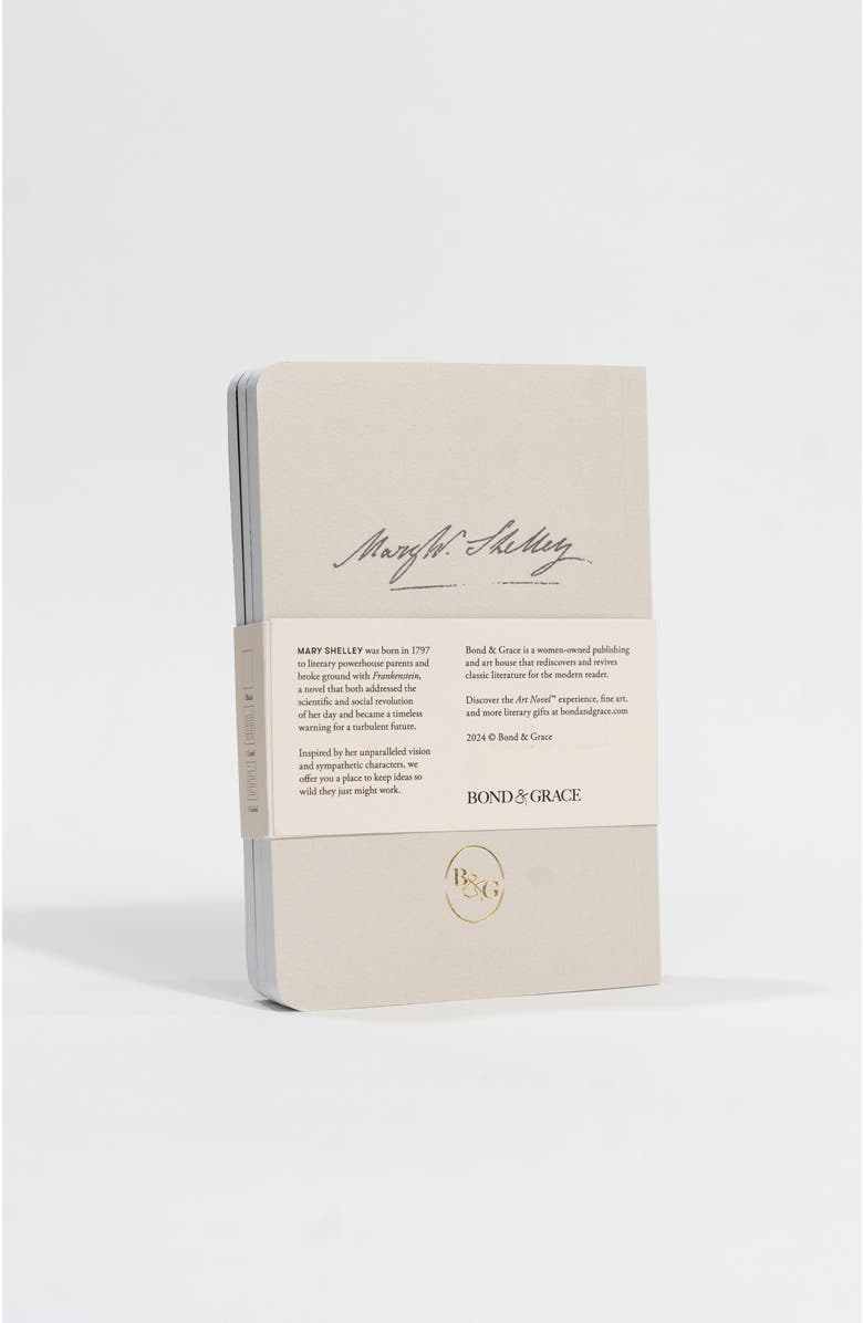 Bond & Grace Set of Three Pocket Journals - Portraits of Mary Shelley, Alternate, color, Ivory