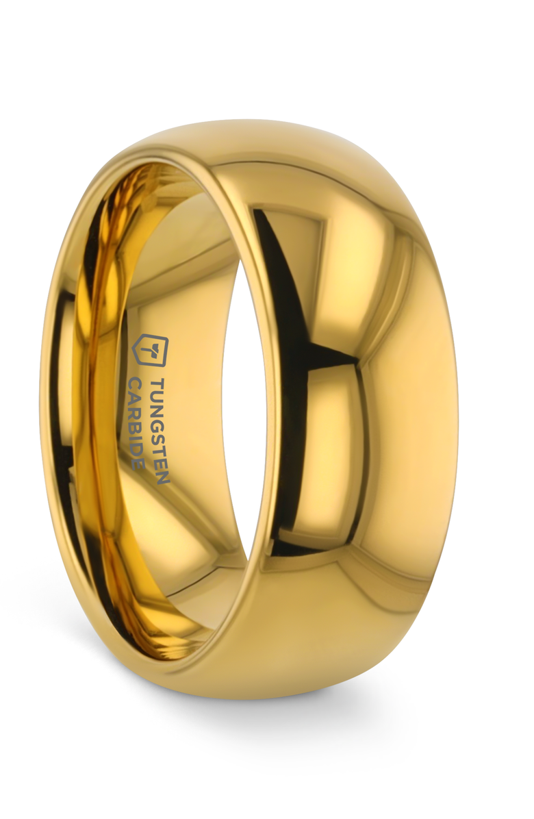 Larson Jewelers Traditional Domed Tungsten Carbide Wedding Ring, Main, color, Gold 8Mm