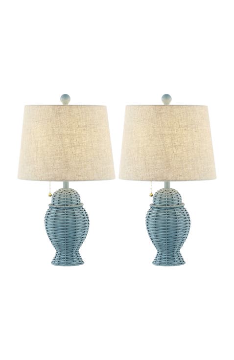 Margie Wicker 20.5" Bohemian Rustic Iron LED Table Lamp (Set of 2)