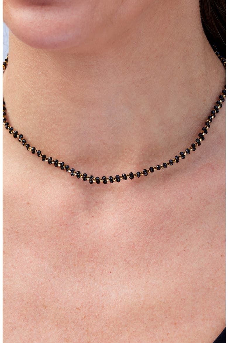 Onyx Two Row Necklace, Alternate, color, BLACK