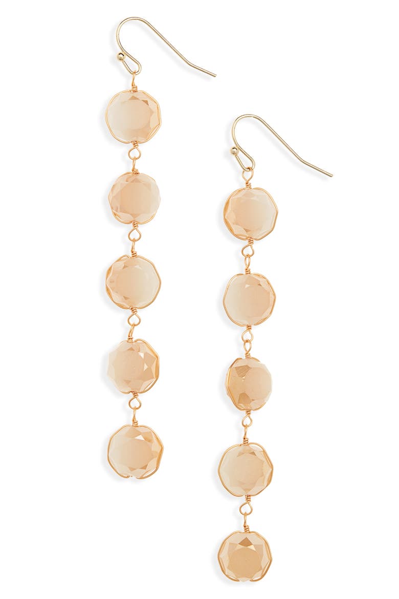 Crystal Linear Earrings, Main, color, IVORY/ GOLD