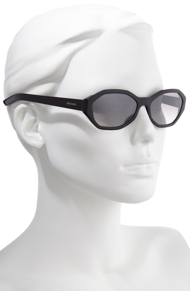 Prada 56mm Gradient Geometric Sunglasses, Alternate, color,