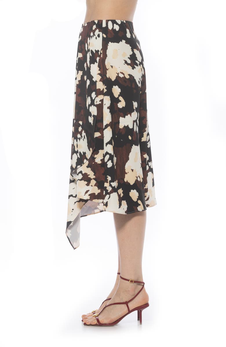 Alexia Admor Jess Asymmetric Midi Skirt, Alternate, color, Multi Cow