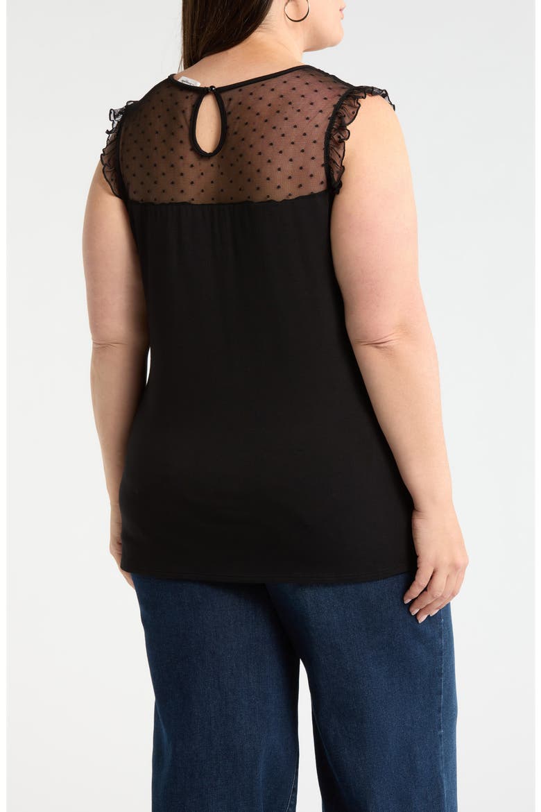 Mesh Dot Top, Alternate, color, BLACK