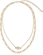 Ettika Evil Eye Pendant Layered Chain Necklace