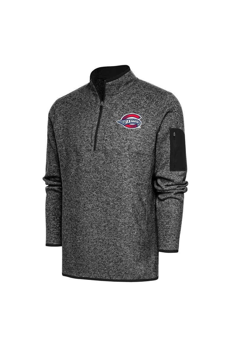 Men's Antigua  Heather Black Greenville Drive Big & Tall Fortune Quarter-Zip Pullover Jacket, Main, color, Heather Black
