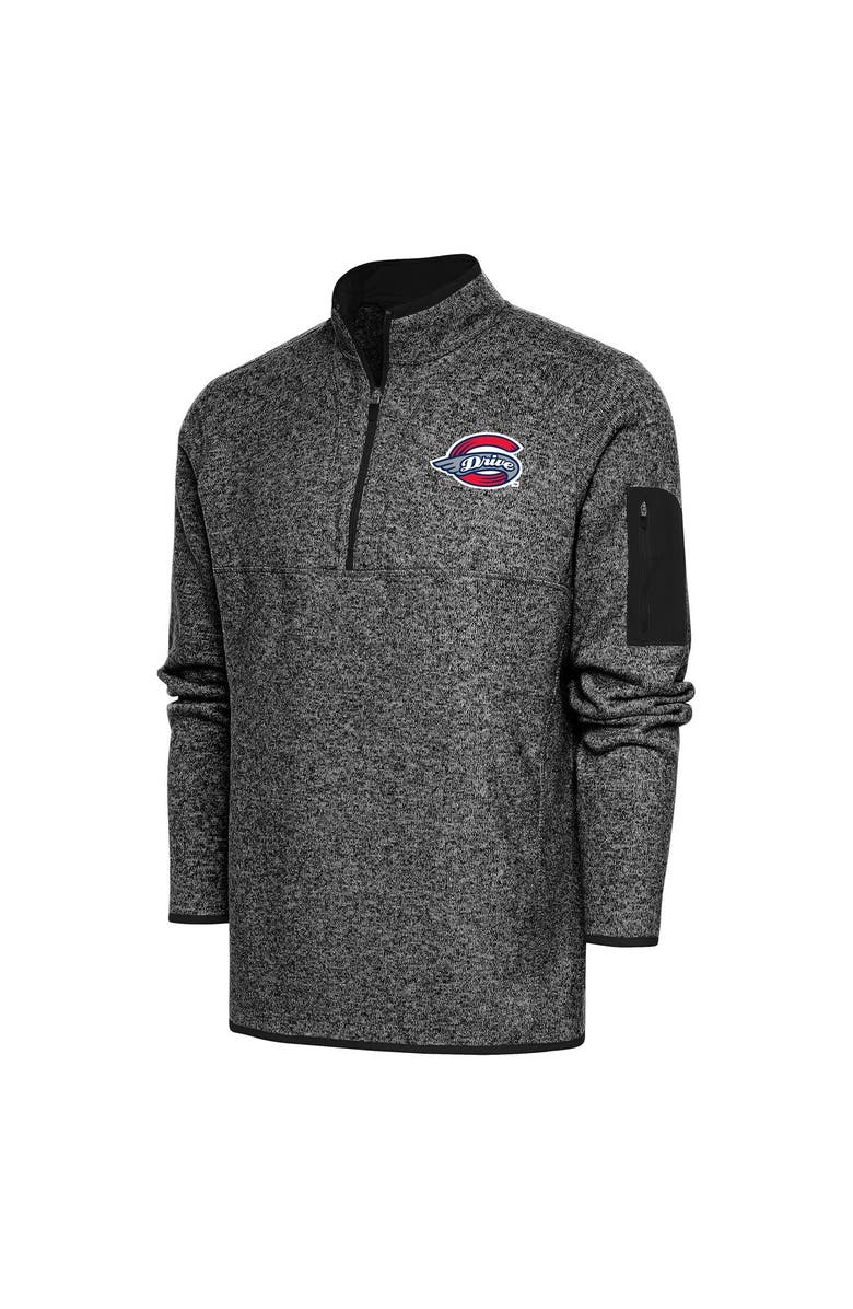 ANTIGUA Men's Antigua  Heather Black Greenville Drive Big & Tall Fortune Quarter-Zip Pullover Jacket, Main, color, 