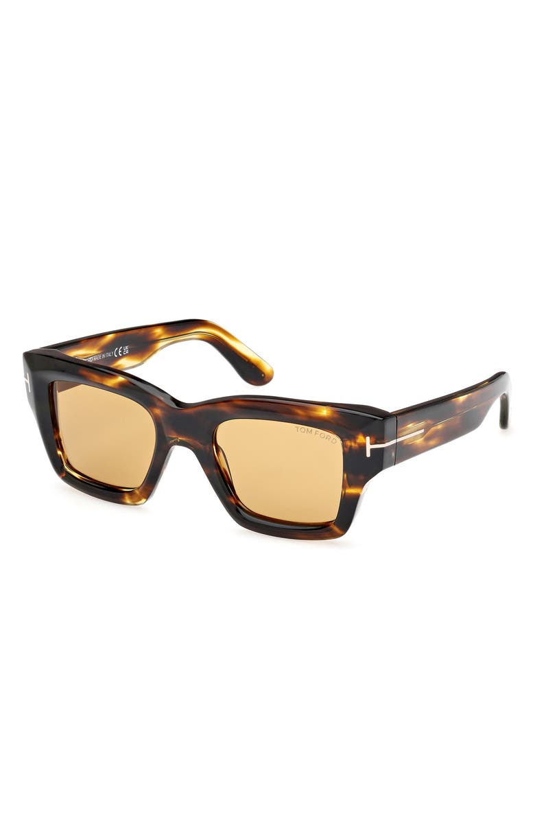 TOM FORD Ilias 50mm Square Sunglasses, Alternate, color, Shiny Honey Brown / Amber
