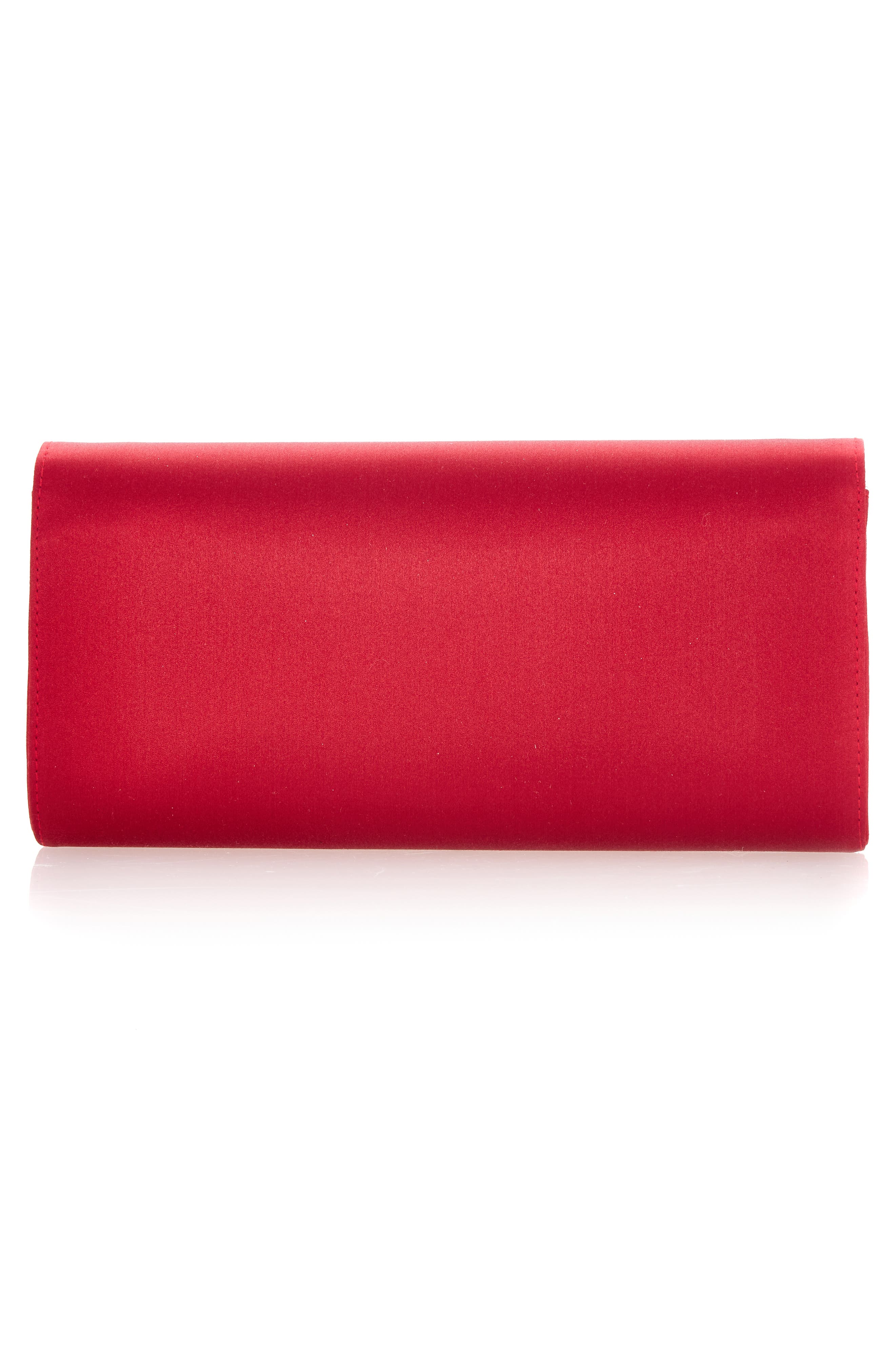 Perry Crystal Bar Satin Clutch, Alternate, color, SILVER CRIMSON