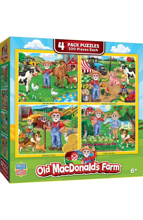 Old MacDonald 100pc Puzzles 4-Pack