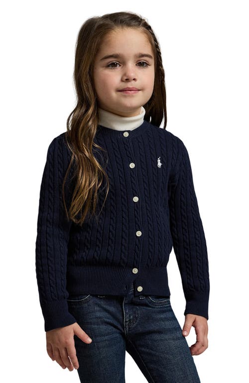 Polo Ralph Lauren Kids' Mini Cable Knit Cardigan In Animal Print
