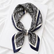SILKSILKY Pure Silk Printed Square Scarf for Women