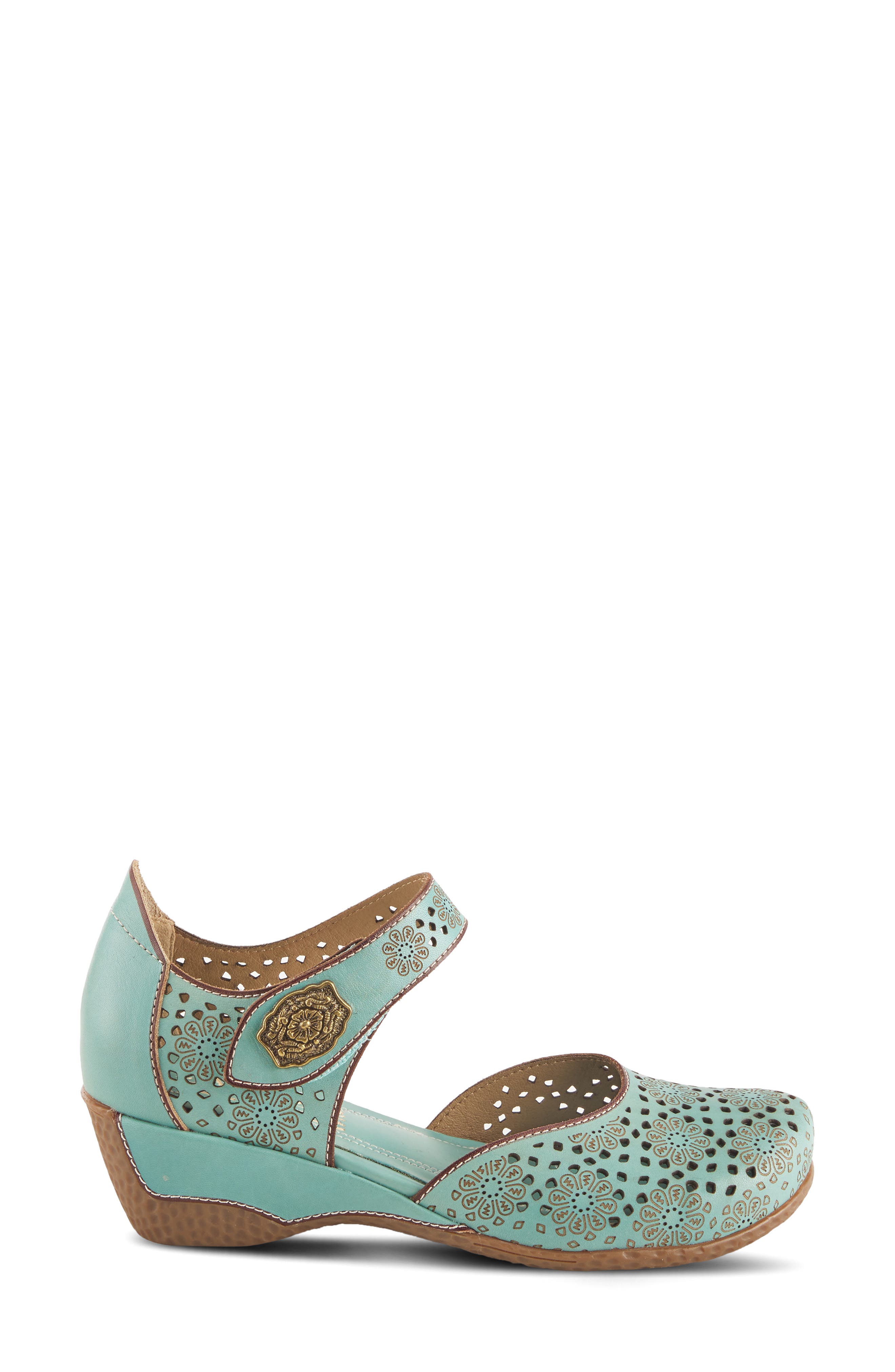 L'Artiste by Spring Step Americana Ankle Strap Clog, Alternate, color, Sky Blue