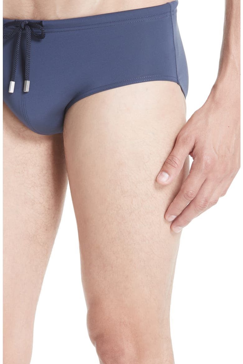 Men's Solid Fitted Swim Brief, Alternate, color, BLUE
