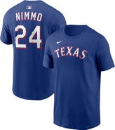 Nike Men's Nike Brandon Nimmo Royal Texas Rangers Name & Number T-Shirt
