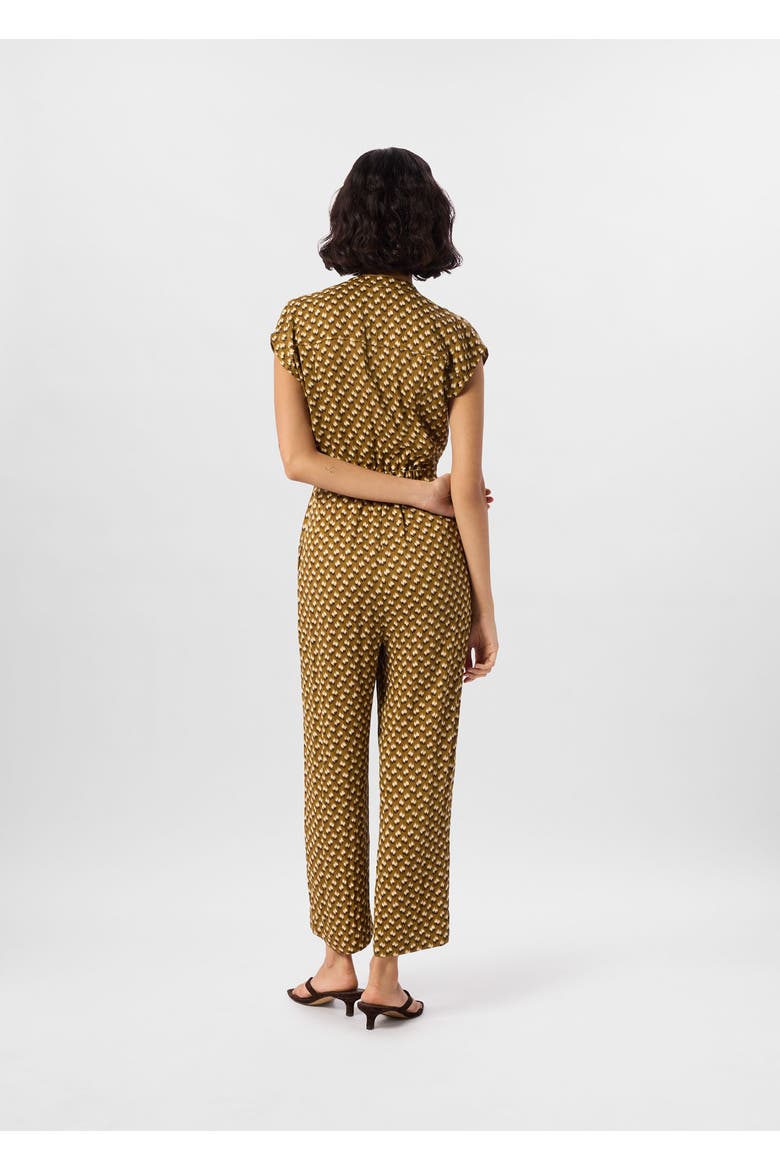 Ikat Spot Sleeveless Jumpsuit, Alternate, color, Khaki/Multi