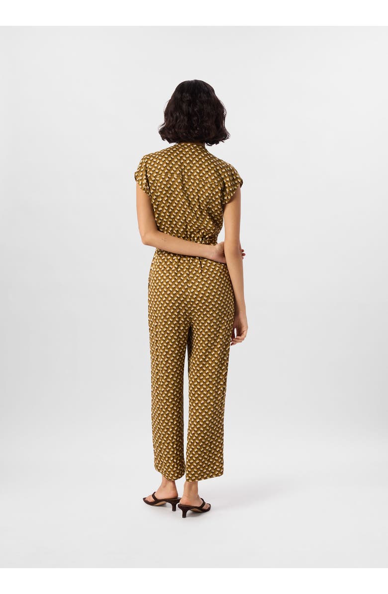 Whistles Ikat Spot Sleeveless Jumpsuit, Alternate, color, Khaki/Multi