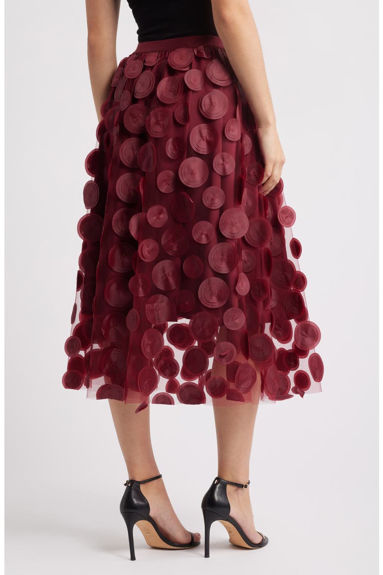 Kretsa Circle Appliqué Skirt, Alternate, color, WINE