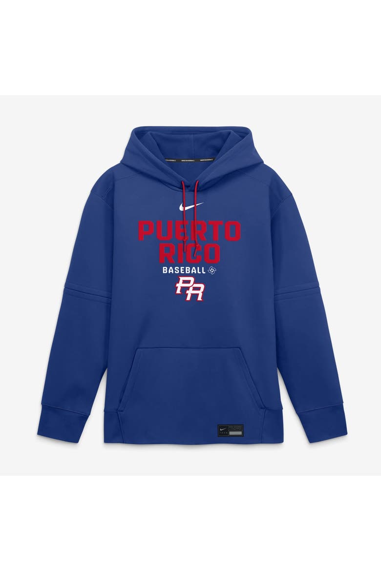 Men's Nike  Royal Puerto Rico Baseball 2026 World Baseball Classic Authentic Collection Therma-FIT Hoodie, Main, color, Royal