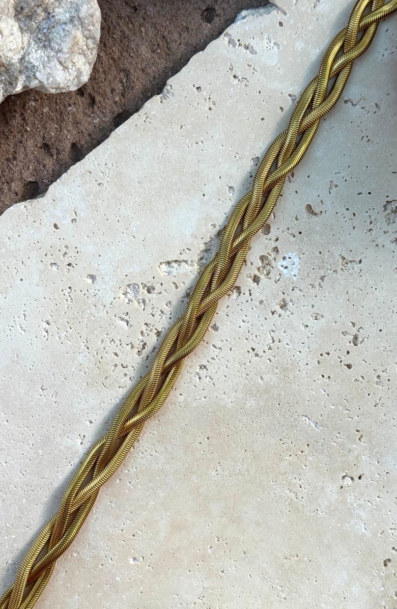 Adornia 18K Gold Plated Woven Chain Necklace, Alternate, color, Gold