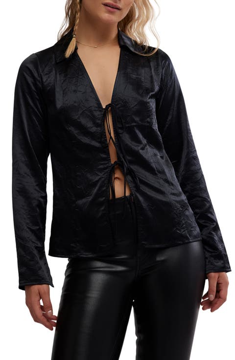 Star Eyes Crinkle Satin Top