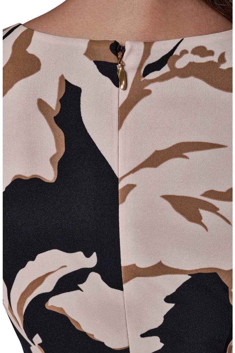 Floral Print Sleeveless Sheath, Alternate, color, BLK/ CAML/ O