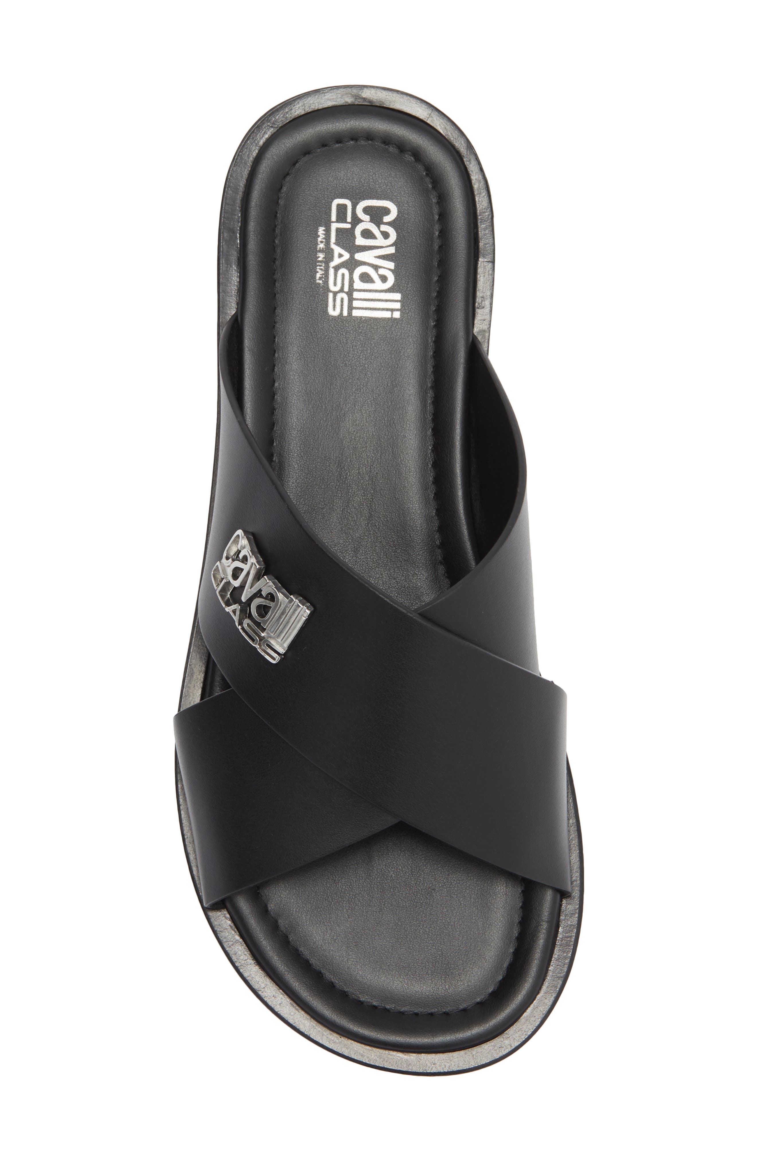 Roberto Cavalli Crisscross Slide Sandal, Alternate, color, 