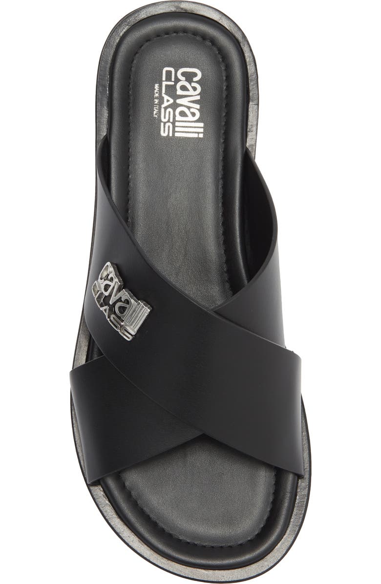 Roberto Cavalli Crisscross Slide Sandal, Alternate, color,