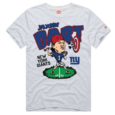 Unisex Homage Jaxson Dart Ash New York Giants Caricature Player Graphic Tri-Blend T-Shirt