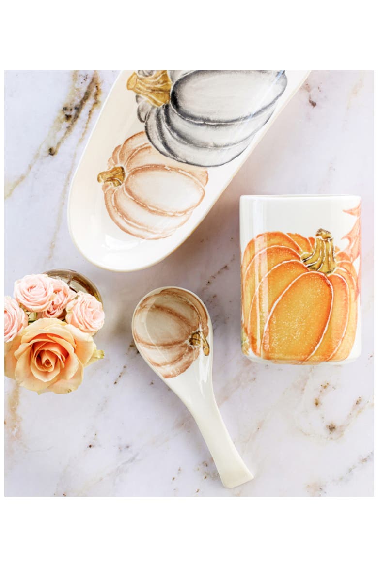 Pumpkins Utensil Holder, Alternate, color, ORANGE