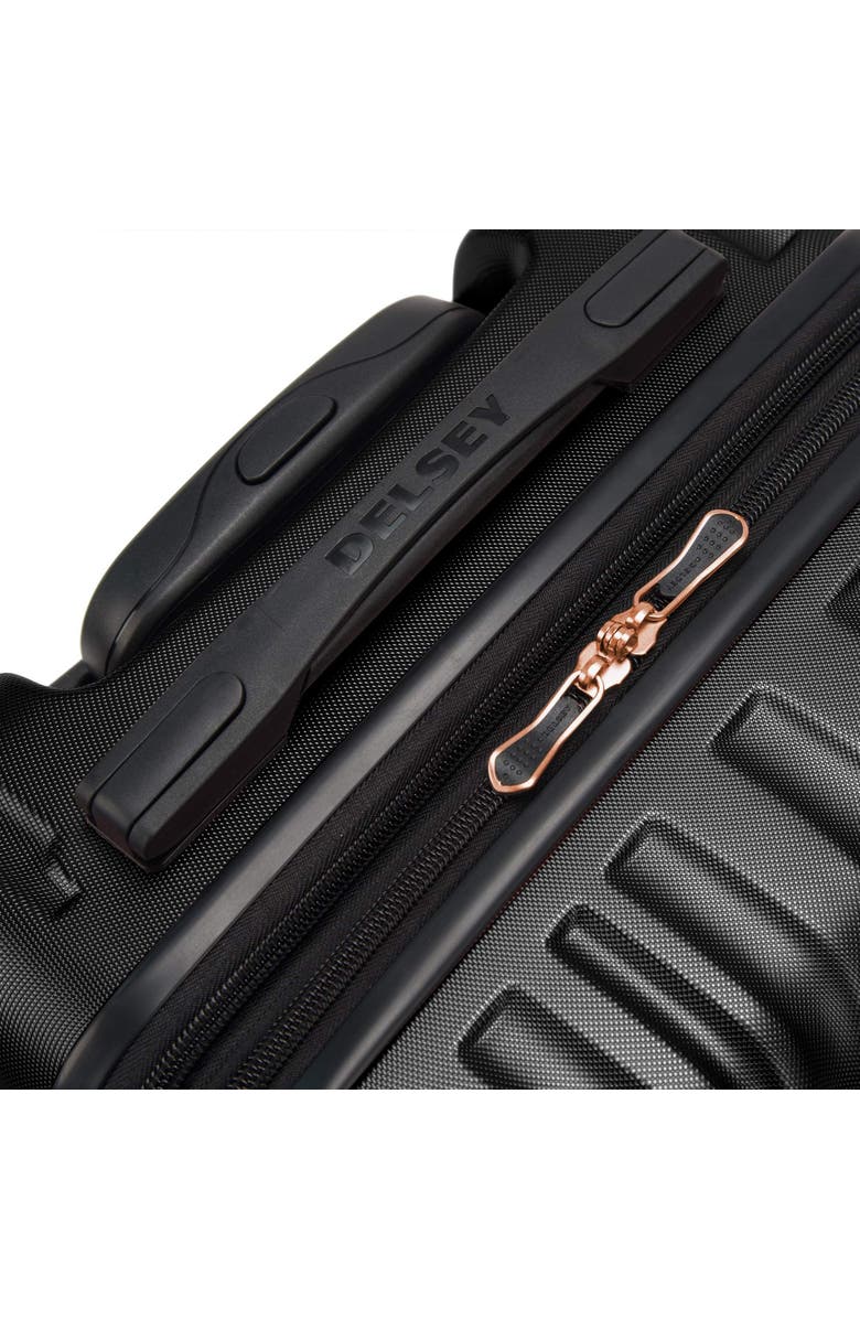 Delsey Paris Delsey Alexis Lightweight Luggage-Checked Medium, Alternate, color, Black/Rose Gold