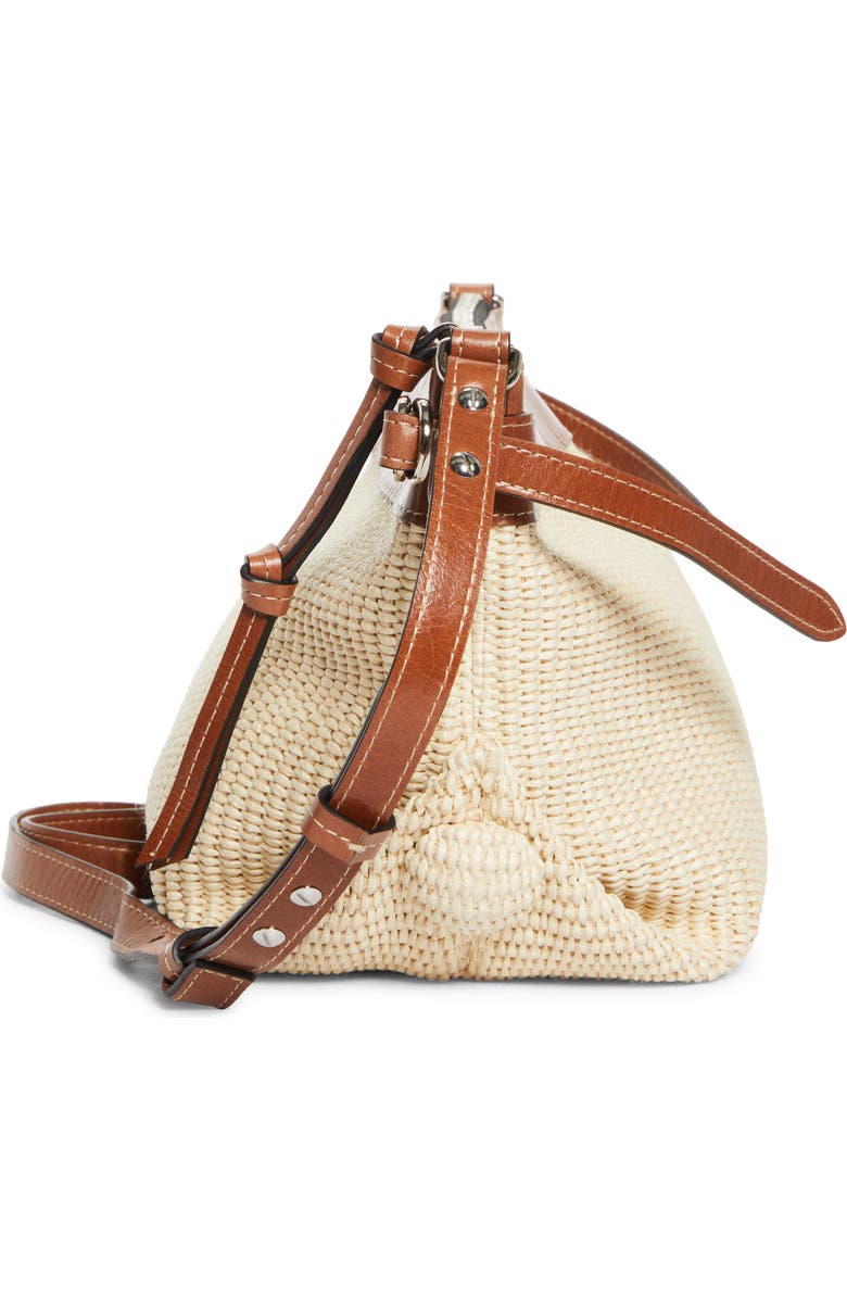Isabel Marant Wardy Raffia & Leather Crossbody Bag, Alternate, color, Natural/ Cognac