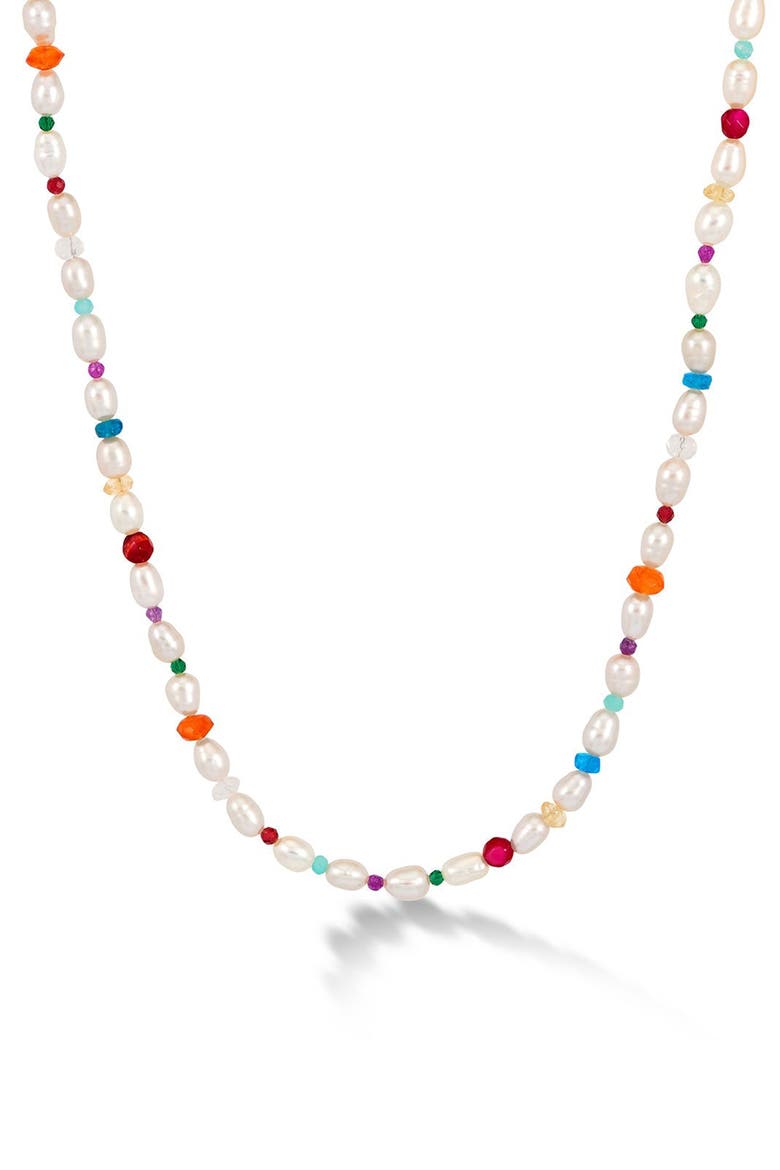 Carnival Mixed Gemstone Necklace, Alternate, color, Sterling Silver