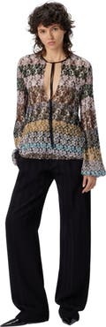 Missoni Crew Neck Blouse In Embroidered Lace