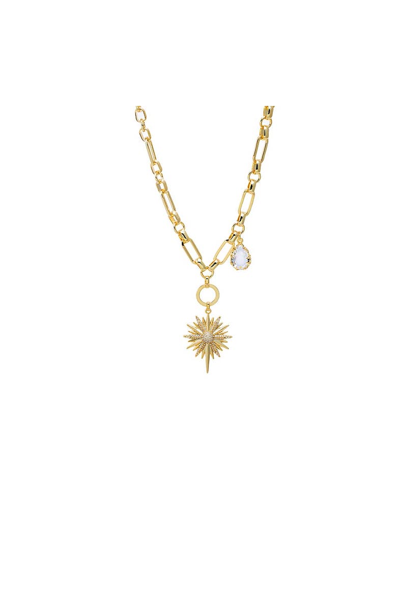 BY ADINA EDEN Starburst Pendant Toggle Necklace, Main, color, Gold